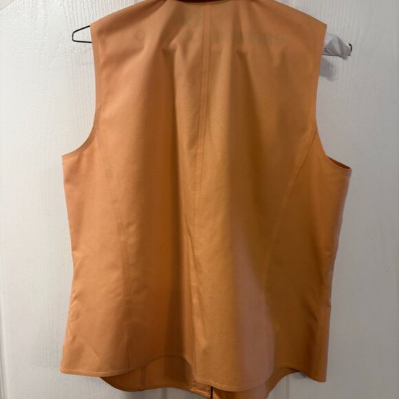 Jones New York Womans 12 Orange Sleeveless Collar Shirt - Picture 2 of 2